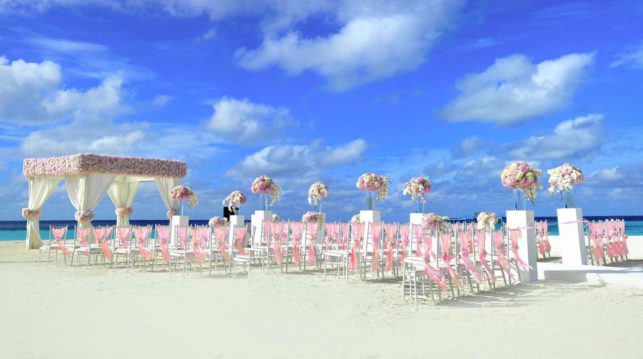beach wedding stage