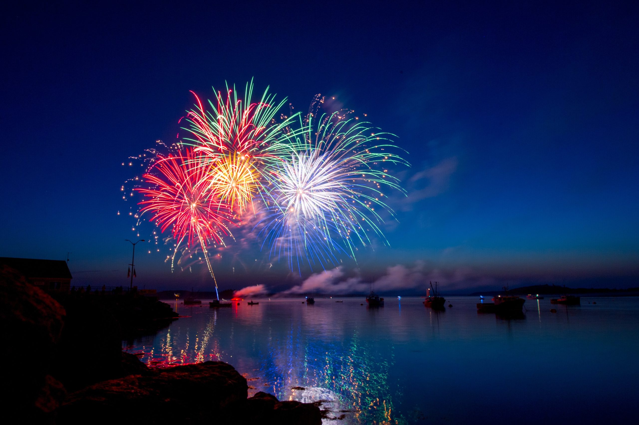 Pyrotechnic Display at Midnight Windows on the Lake